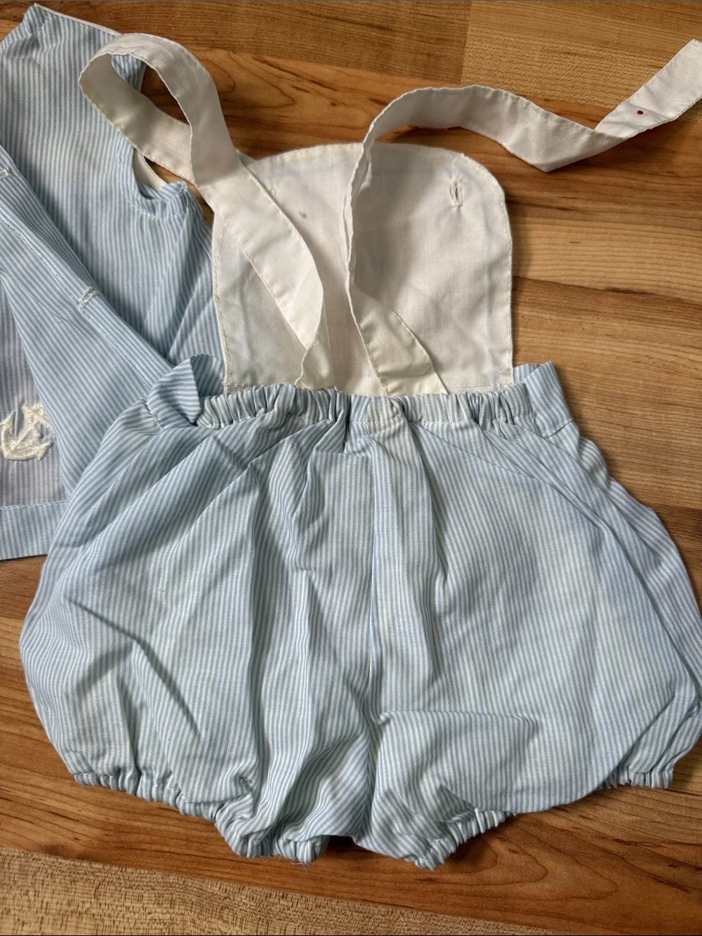 Kids Two-Piece Sailor Outfit - Light Blue & White with Red Bow